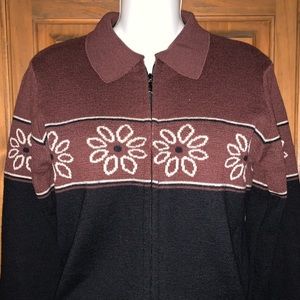 J. Crew Brown and Black Floral Jacket